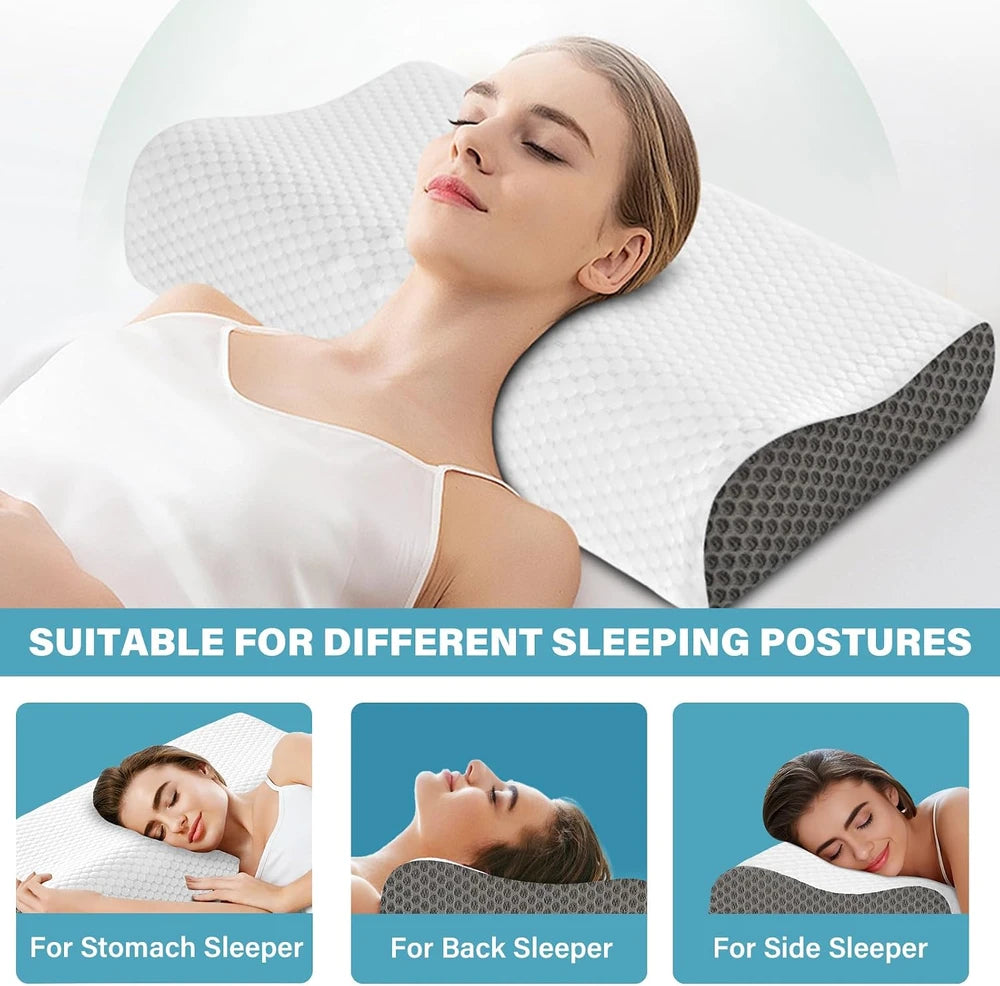 "Almohada Ortopédica Cervical Ergonómica — Alivio para Cuello y Hombros"