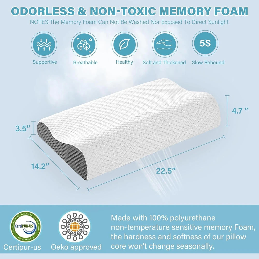 "Almohada Ortopédica Cervical Ergonómica — Alivio para Cuello y Hombros"